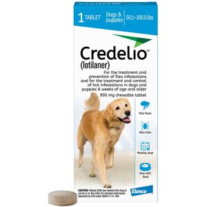 Credelio Chewable Tablet for Dogs 50.1-100 lbs, 1 Month Supply, 1 CT