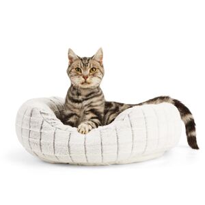 EveryYay Gray Snooze Fest Faux Fur Cat Bed, 20" L X 18" W X 7" H, 20 IN, White