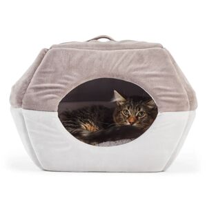 EveryYay Snooze Fest Grey 2-in-1 Convertible Cat Bed, 16" L X 16" W, Small, Gray