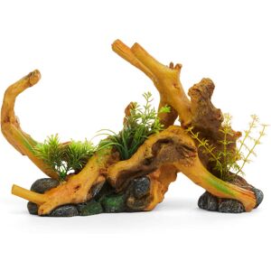 Imagitarium Driftwood with Plants and Stones, 2.2 LBS, Natural Wood