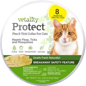 Vetality Protect Flea & Tick Cat Collar, Pack of 2, 4.65 OZ, Off-White