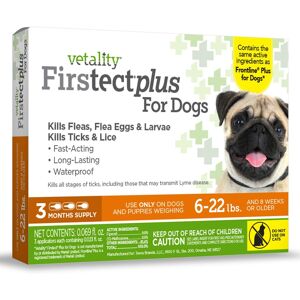 Vetality Firstect Plus for Dogs 6-22 lbs., 3 Dose, Small