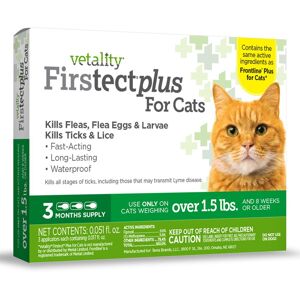 Vetality Firstect Plus for Cats Over 1.5 lbs., 3 Dose, Kitty Kat