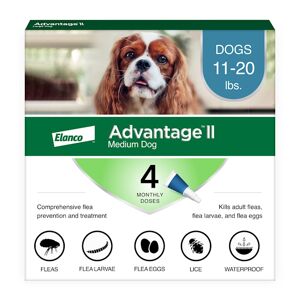 Advantage II Vet-Recommended Flea Treatment & Prevention for Medium Dogs, Count of 4