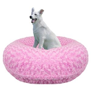 Bessie and Barnie Signature Cotton Candy Luxury Extra Plush Faux Fur Bagel Dog Bed, 36" L X 36" W, Medium
