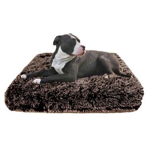 Bessie and Barnie Ultra Soft Foam Deluxe Faux Fur Comfort Dog Mat Bed, 41" L X 34" W X 2" H, Frosted Willow, Large
