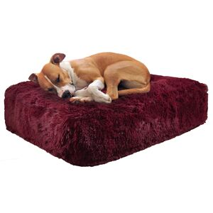 Bessie and Barnie Rosewood Luxury Extra Plush Faux Fur Rectangle Dog Bed, 32" L X 26" W, Medium