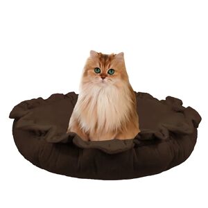 Bessie and Barnie Ultra Plush Luxury Deluxe Cuddle Pod Pet Bed, 30" L X 30" W X 5" H, Brown Fox, Small