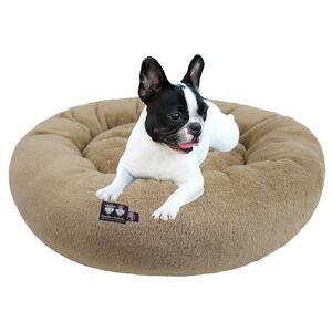 Bessie and Barnie Ultra Plush Deluxe Comfort Snuggle Pet Bed, 36" L X 36" W X 6" H, Taupe, Large