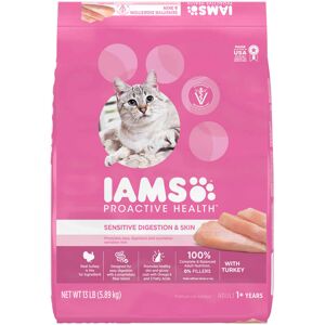 Iams ProActive Health Sensitive Digestion & Skin Turkey Adult Dry Cat Food, 13 lbs.