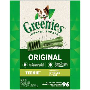 Greenies Original Teenie Natural Dog Dental Care Chews Oral Health Dog Treats, 27 oz., Count of 96