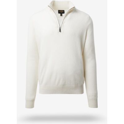 Allen Edmonds Cashmere Quarter-zip Sweater in Off White, size Medium Allen Edmonds Cashmere Quarter-zip Sweater in Off White, size Medium