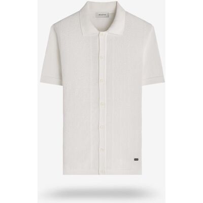 Allen Edmonds Bugatchi Full Button Short Sleeve Polo Sweater in Ivory, size XXL, 100% Cotton Allen Edmonds Bugatchi Full Button Short Sleeve Polo Sweater in Ivory, size XXL, 100% Cotton