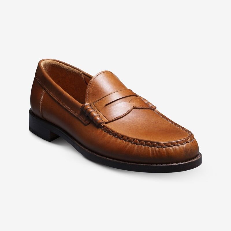Allen Edmonds Newman Penny Loafer in Pecan Leather, size 9.5 D