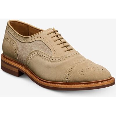 Allen Edmonds Strandmok Cap-toe Oxford with Dainite Rubber Sole in Bone Suede Mix, size 7.5 C, Leather/Rubber Allen Edmonds Strandmok Cap-toe Oxford with Dainite Rubber Sole in Bone Suede Mix, size 7.5 C, Leather/Rubber