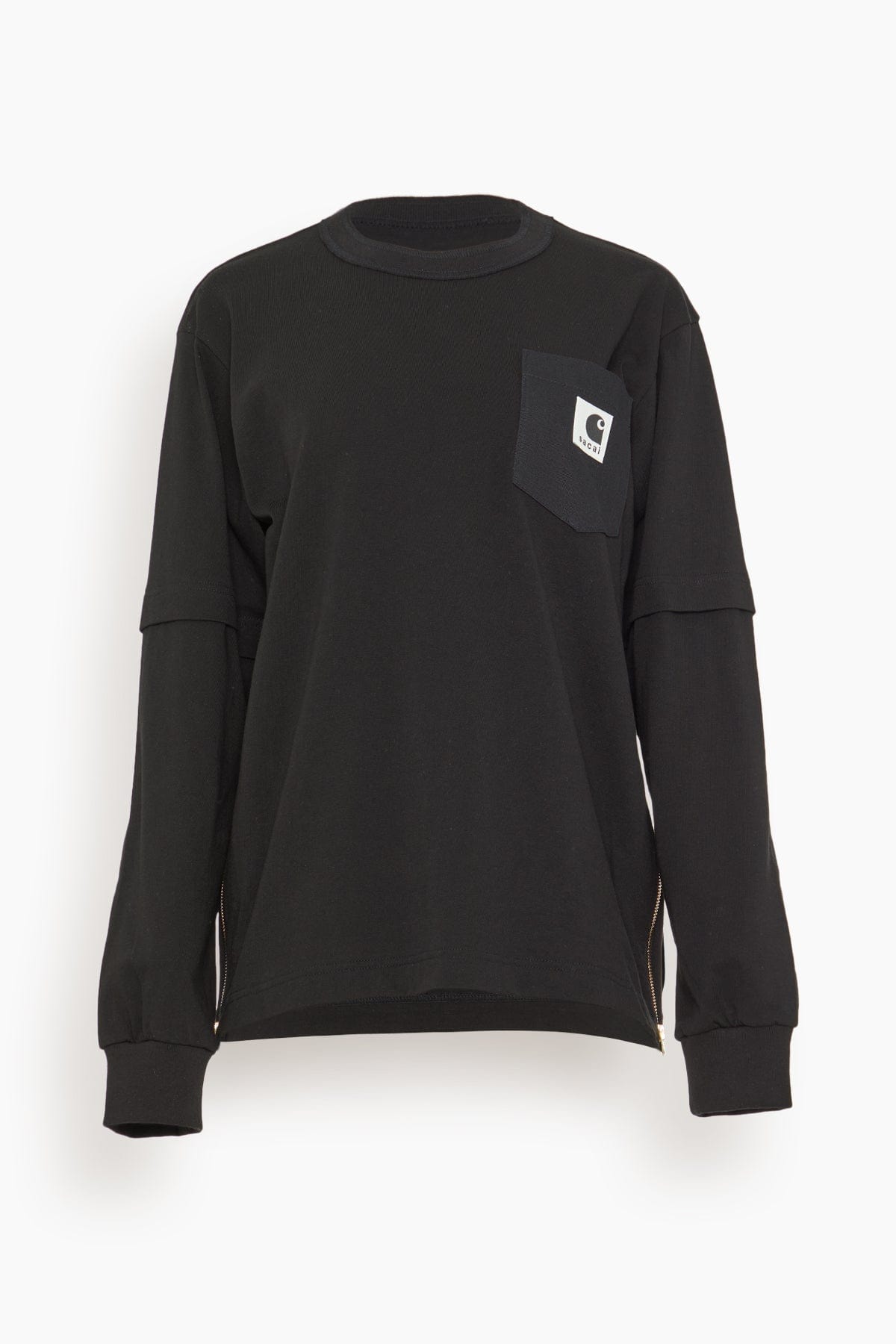 Sacai x Carhartt WIP Long Sleeve T-Shirt in Black - Black - Size: 4 / L