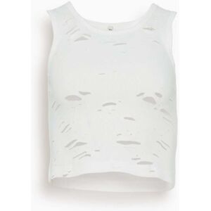 R13 Distressed Tank Top in Ecru - White - Size: S