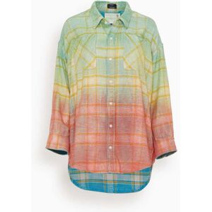 R13 Drop Neck Workshirt in Pastel Plaid - Multi - Size: XS