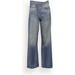 R13 Cross Over Wideleg Jean in Delancey - Blue - Size: 30