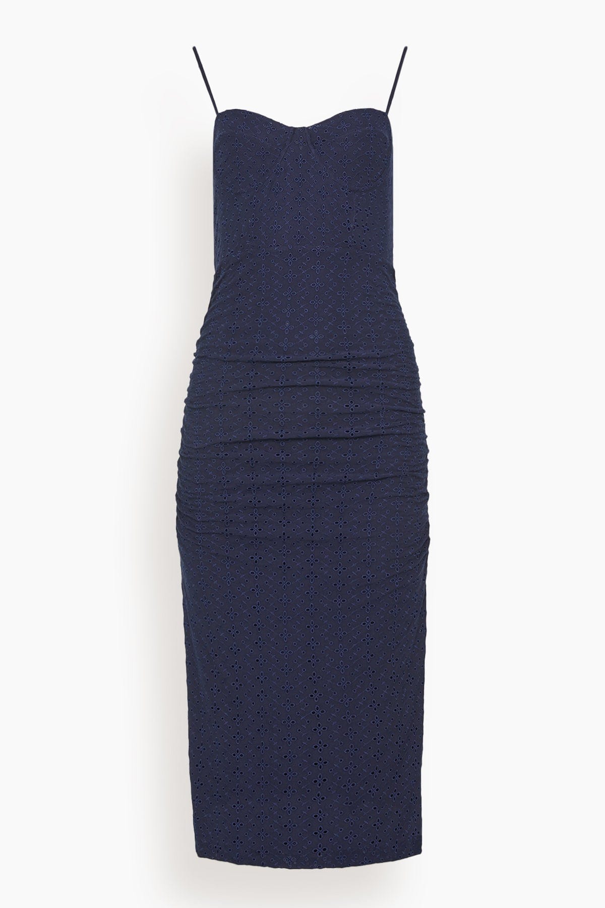 Simkhai Moira Broderie Anglaise Bustier Midi Dress in Midnight - Blue - Size: XS