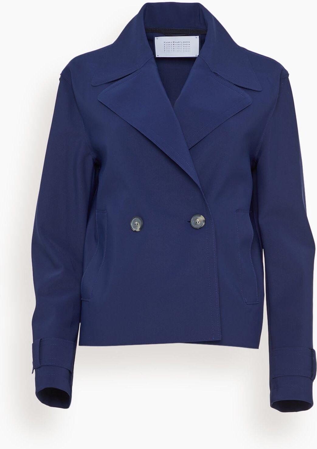 Harris Wharf Cropped Scuba Peacoat in Ink - Blue - Size: 46 / 10 US