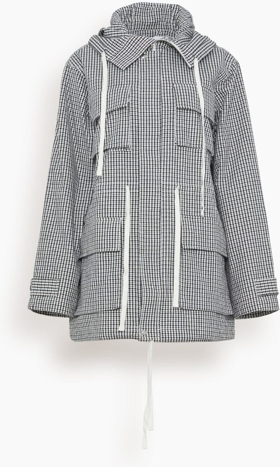 Proenza Schouler White Label Nina Coat in Black/Ivory - Grey - Size: XS