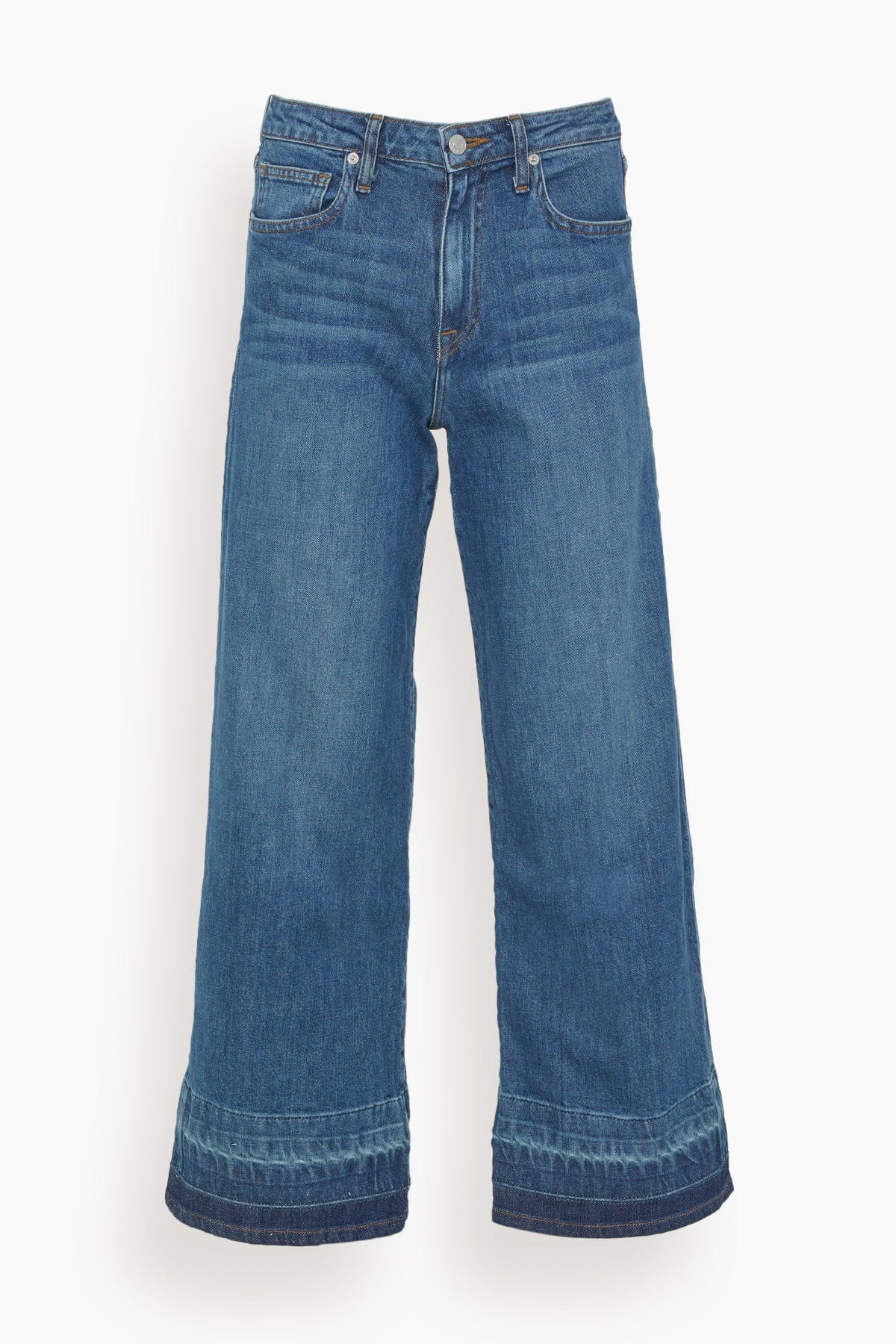 Simkhai Jude Mid Rise Crop Wide Leg Jean in Coronado - Blue - Size: 27