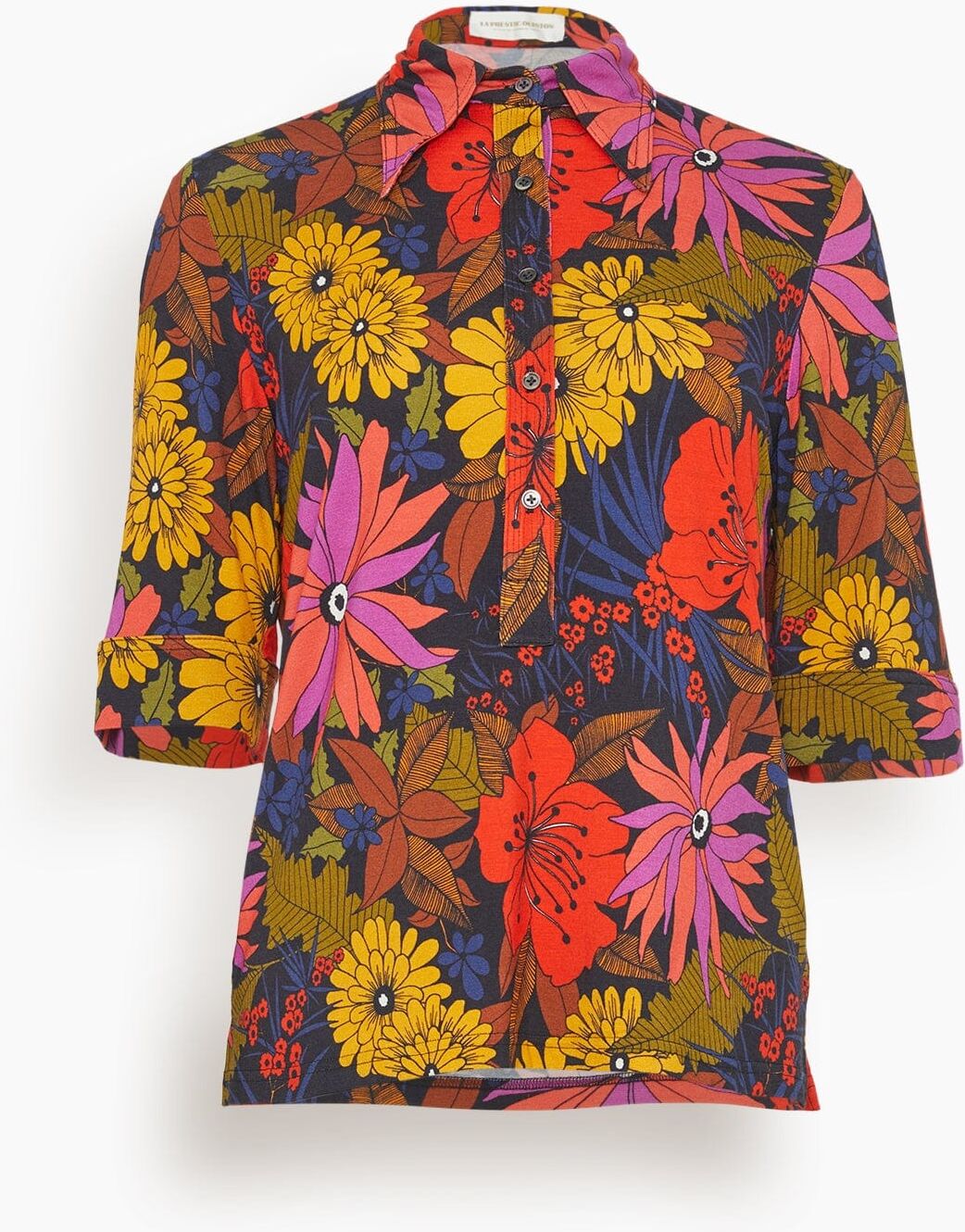 La Prestic Ouiston Lauren Top in Hibiscus - Multi - Size: 4 / XL