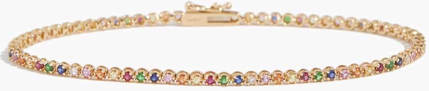 Vintage La Rose Rainbow Tennis Bracelet in 14k Yellow Gold - Size: One size