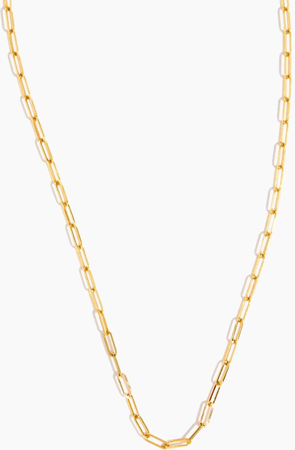 Vintage La Rose 16 Mini Link Paperclip Chain Necklace in 14k Yellow Gold" - Gold - Size: One size