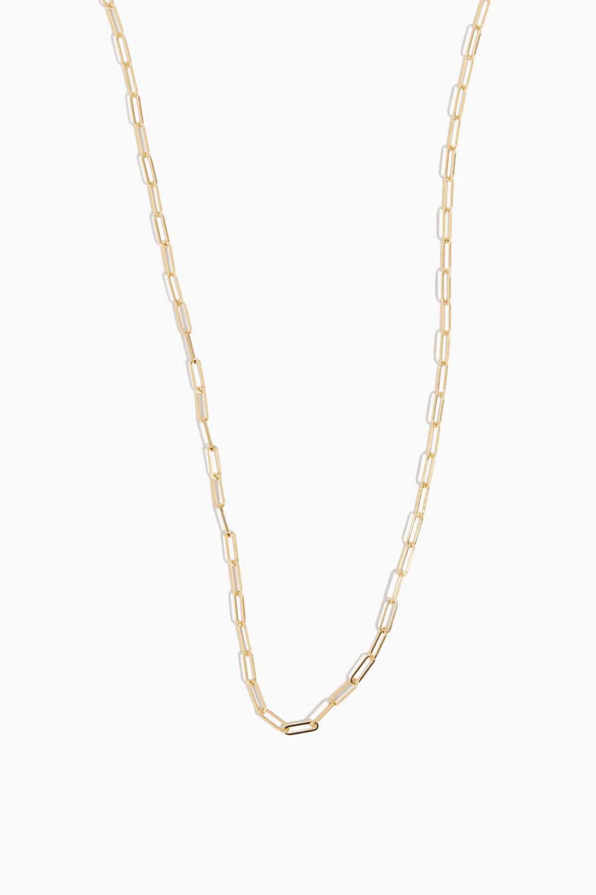 Vintage La Rose 16 Small Link Paperclip Chain Necklace in 14k Yellow Gold" - Gold - Size: One size
