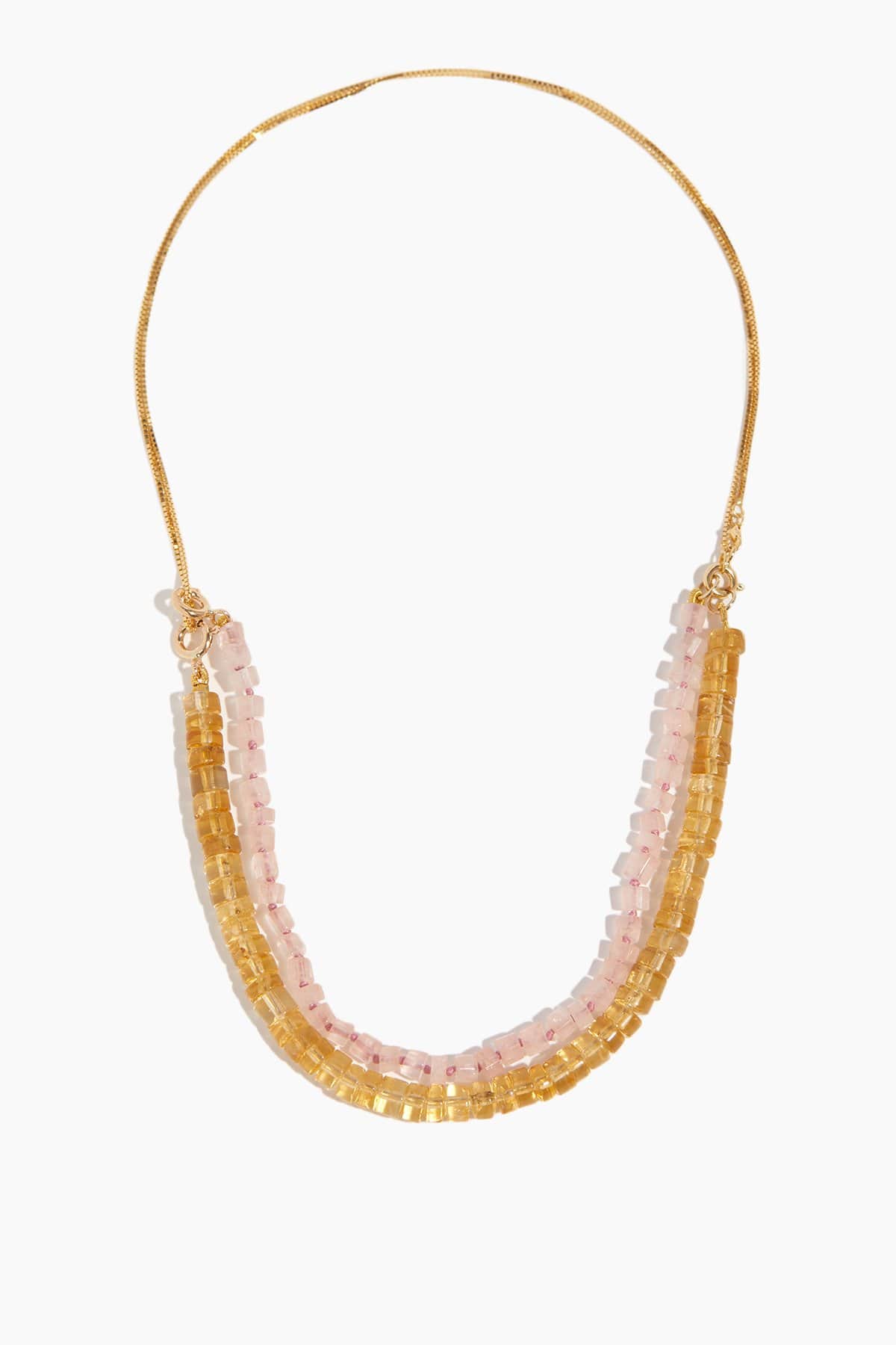 Aliita Princesa Necklace Kit in Yellow Gold/Citrine/Pink Quartz - Size: One size