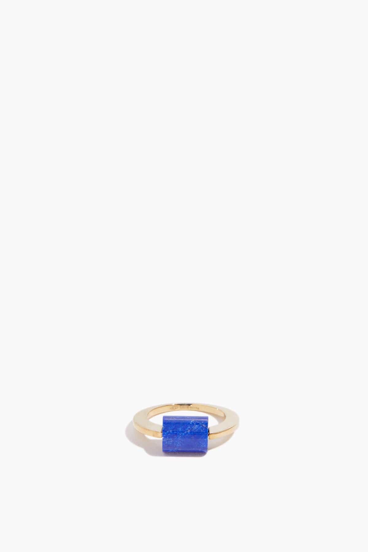 Aliita Deco Cilindro Ring in Lapis Lazuli - Size: 13 / 6 US