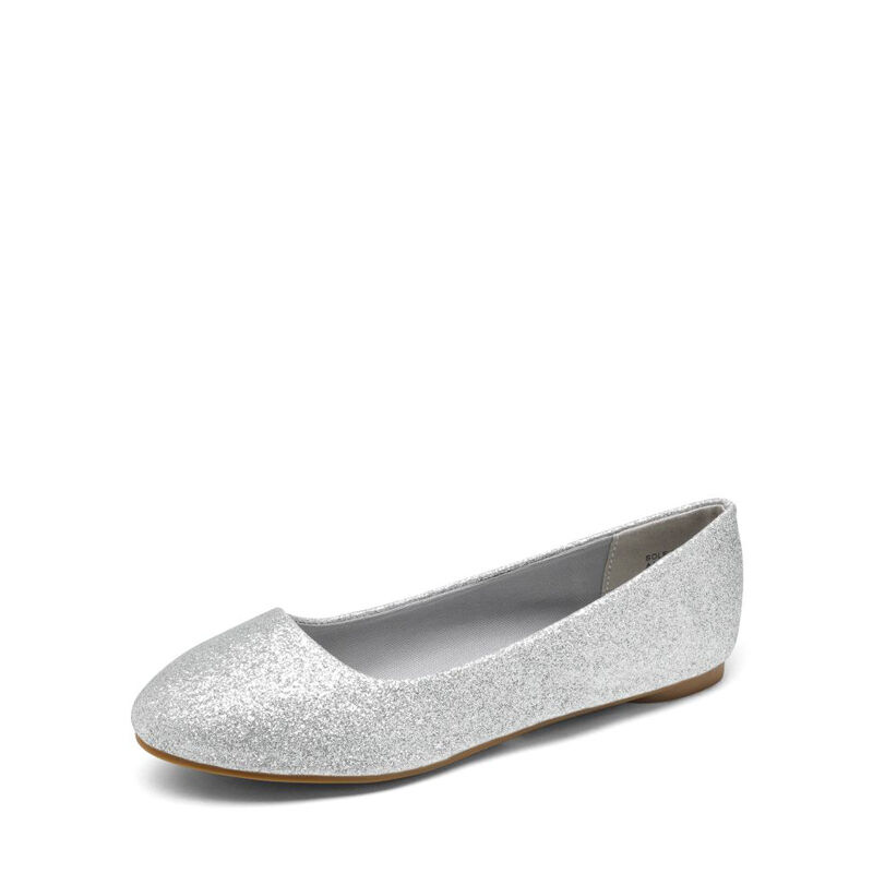 DREAM PAIRS Wide Width Comfortable Ballerina Sparkly Flats - US Size - Footware