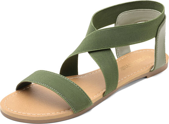 DREAM PAIRS Elastic Ankle Strap Flat Sandals - US Size - Footware