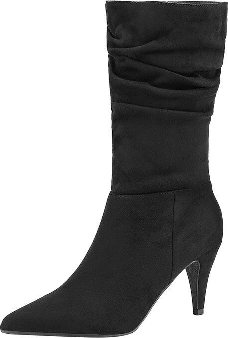 DREAM PAIRS Mid Calf High Heel Boots - US Size - Footware