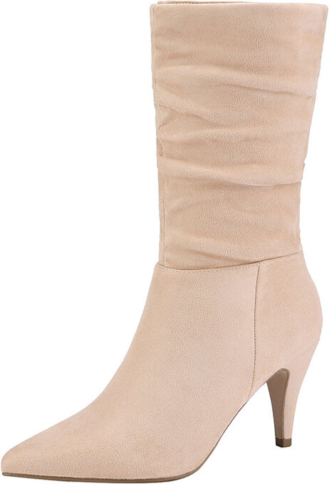 DREAM PAIRS Mid Calf High Heel Boots - US Size - Footware