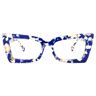 Vooglam Optical Sarah - Rectangle Blue Floral Eyeglasses