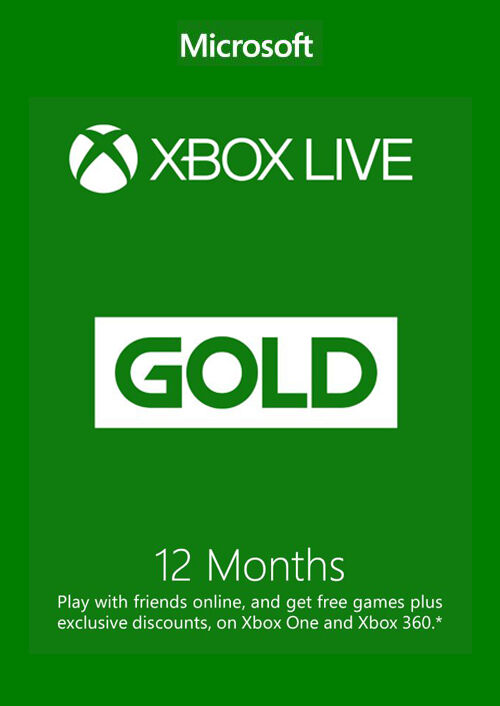 Microsoft 12 Month Xbox Live Gold Membership Xbox One/360 (USA)