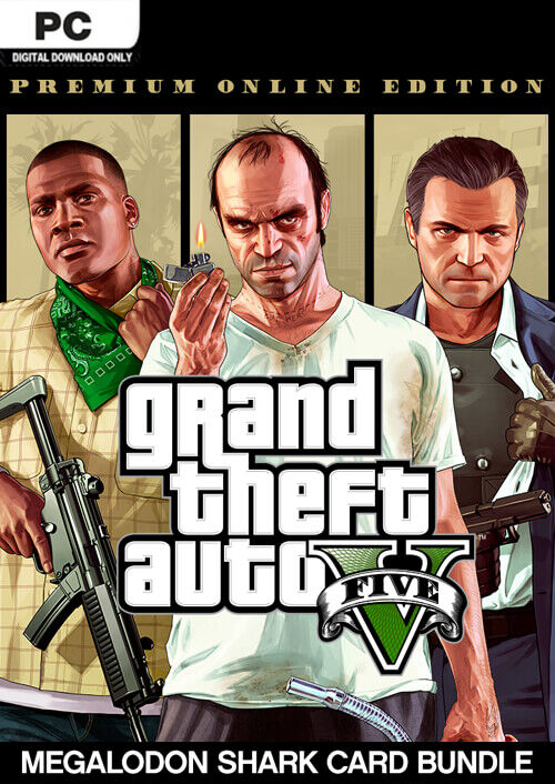 Grand Theft Auto V: Premium Online Edition & Megalodon Shark Card Bundle PC - Rockstar Games Launcher