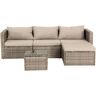 Sunjoy Group Sunjoy 3-Piece Patio Furniture Set Outdoor Wicker Sofa Set with Sunbrella® Cushions and Tempered Glass Top Coffee Table