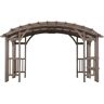 Sunjoy Group Sunjoy Outdoor Patio Grill Gazebo 10x11 Wooden Frame Hot Tub Pergola Kit with Privacy Screen and Large Bar Shelves