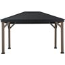 Sunjoy Group Sunjoy 11x13 Aluminum Posts Soft Top Gazebo with 5-year Fade-resistant Sunbrella® Shade Fabric Canopy Roof and Metal Ceiling Hook