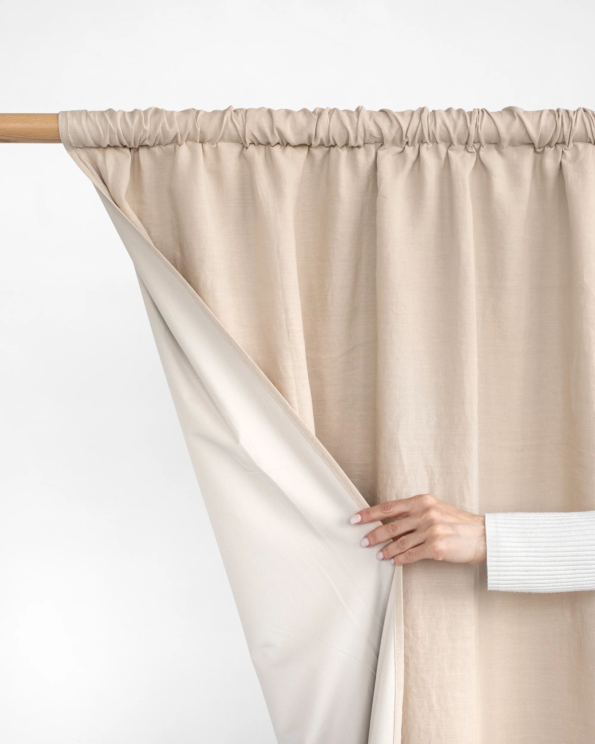 MagicLinen Blackout linen curtain panel (1 pcs) in Natural linen - 100x108" / 254x275 cm
