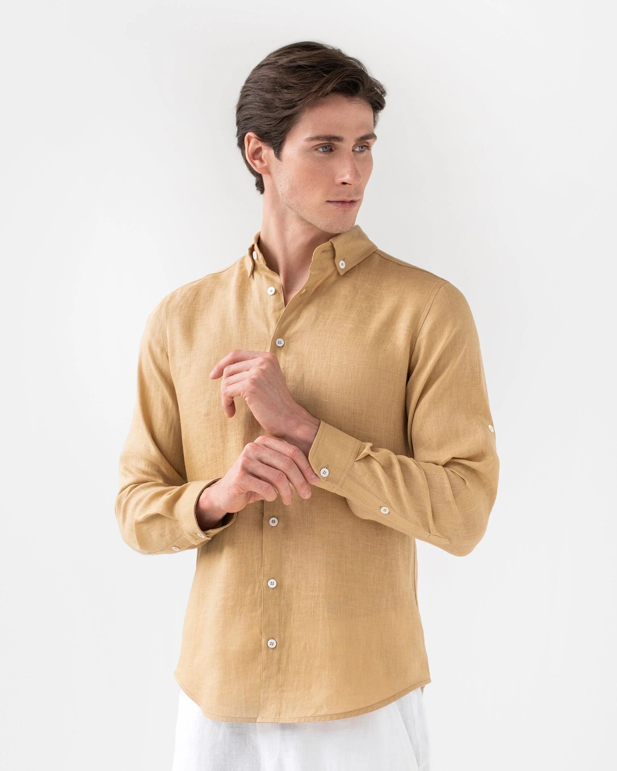 MagicLinen Men's linen shirt CORONADO in sandy beige