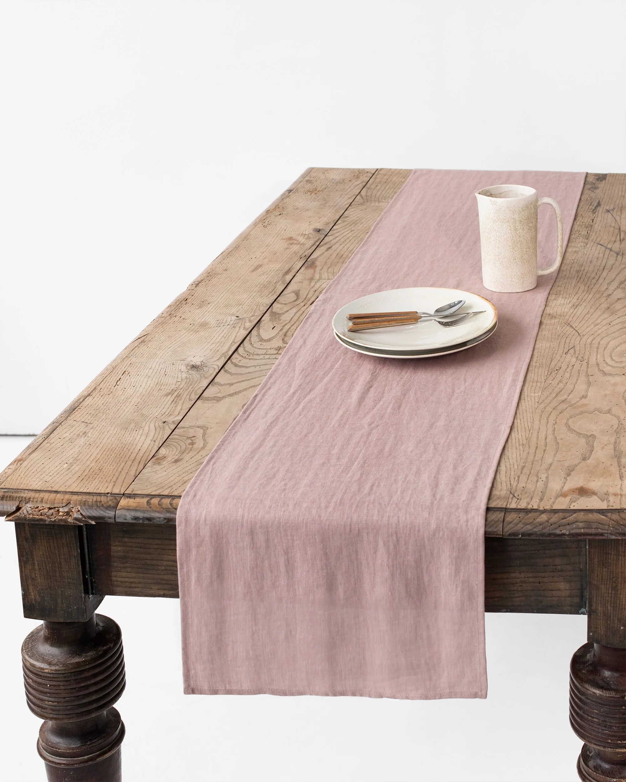 MagicLinen Linen table runner in Woodrose - 16x59" / 40x150 cm