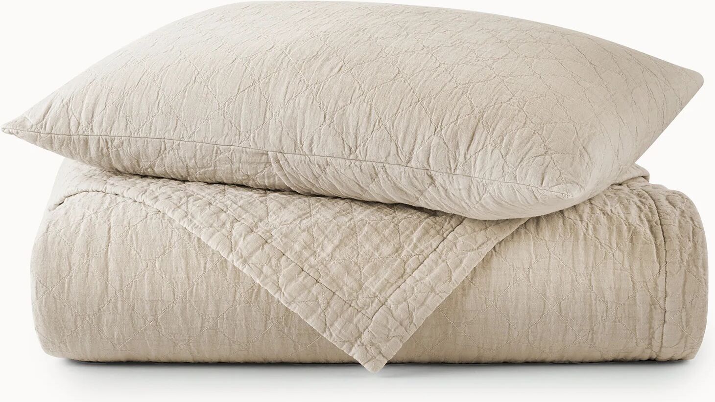 Peacock Alley Heritage Stonewashed Linen Quilt - Sand - Full/Queen