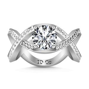 FrostNYC Round Diamond Solitaire Engagement Ring Solagne 14K White Gold