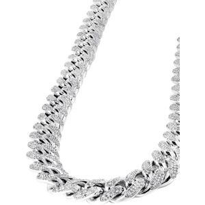 FrostNYC White Gold Iced Out Women Diamond Miami Cuban Link Chain Customizable (10MM-20MM)