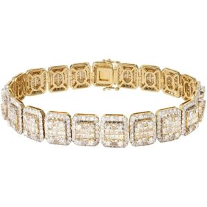 FrostNYC 14K Yellow Gold Diamond Cluster Bracelet / 34.83 Grams / 14.73 Carats